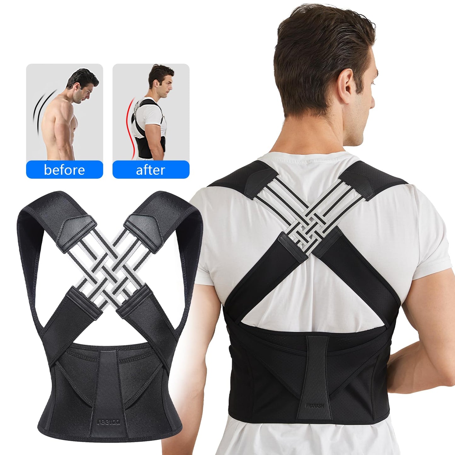 PosturePro™ Adjustable Back Support - Relieve Pain & Prevent Slouching